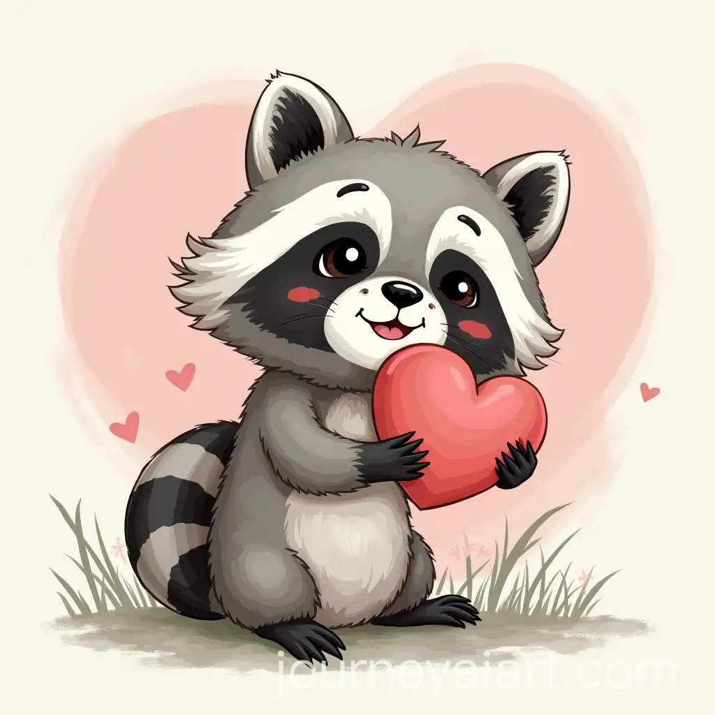 Adorable-Raccoon-in-Love-HandDrawn-Art-Style
