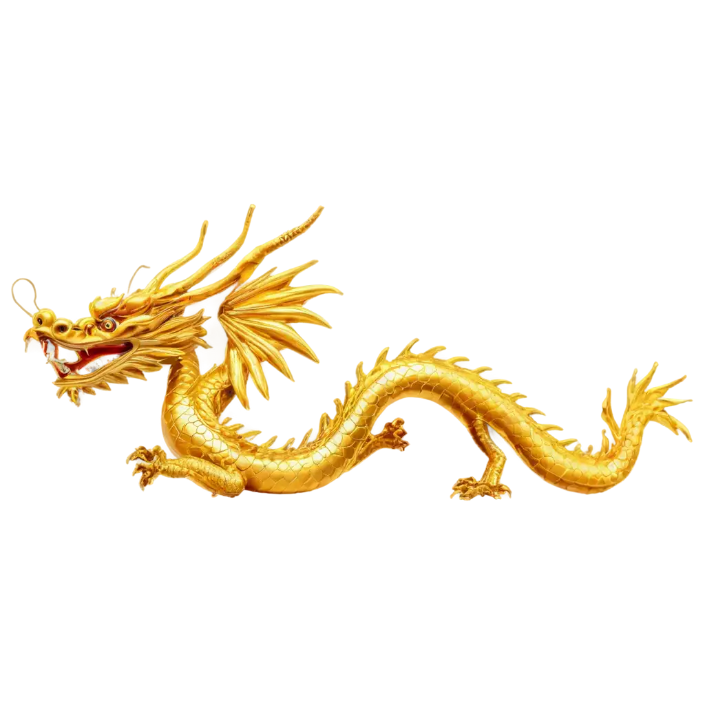 HighQuality-Chinese-Golden-Dragon-PNG-Image-on-White-Background-for-Versatile-Use