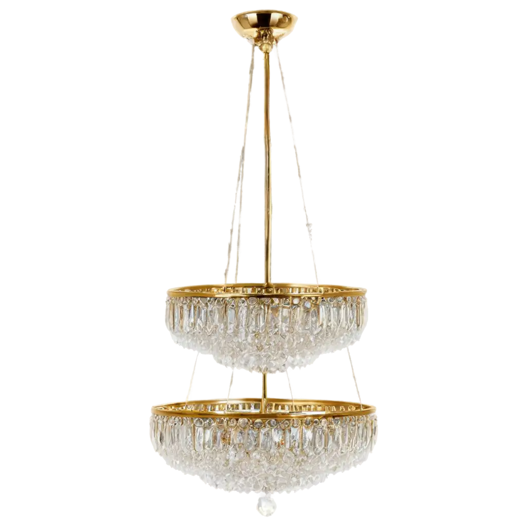 Exquisite-Crystal-Chandelier-with-Golden-Rim-PNG-Elegant-Decorative-Element