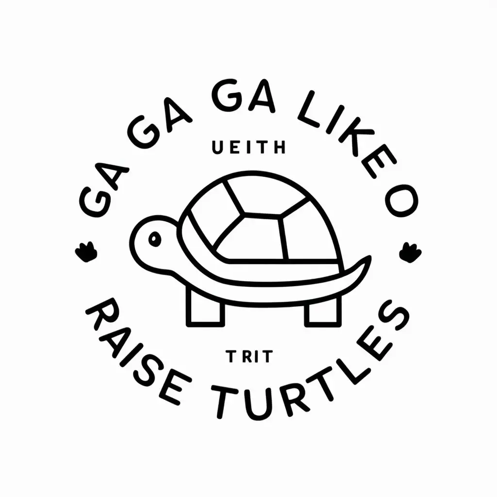 a vector logo design,with the text "Ga Ga likes to raise turtles", main symbol:turtle,Moderate,be used in pet industry,clear background