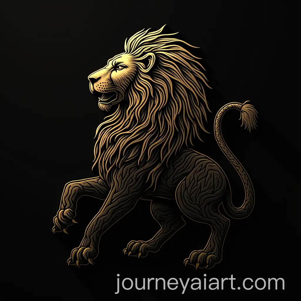 Limited-Edition-Black-and-Gold-Alpha-NFT-Featuring-a-Majestic-Lion