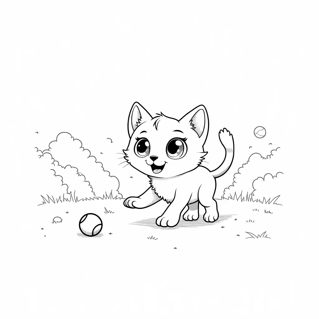 Playful-Kitten-with-Big-Eyes-in-a-Lush-Forest