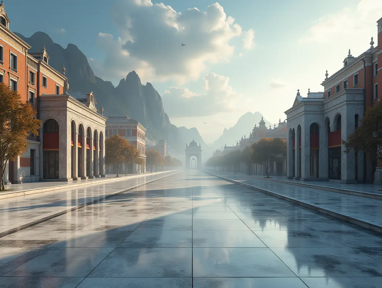 A city into a marble