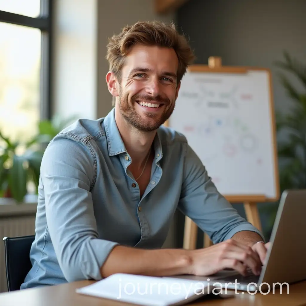Confident-Young-Entrepreneur-in-Modern-Office-Setting-with-Laptop-and-Whiteboard