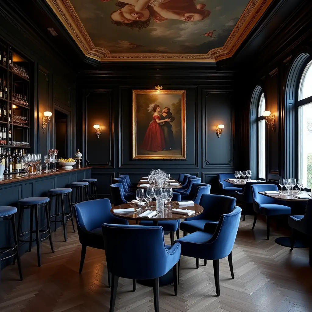 Contemporary-Classic-Wine-Bar-with-Vintage-Silver-Accents-and-Elegant-Interior
