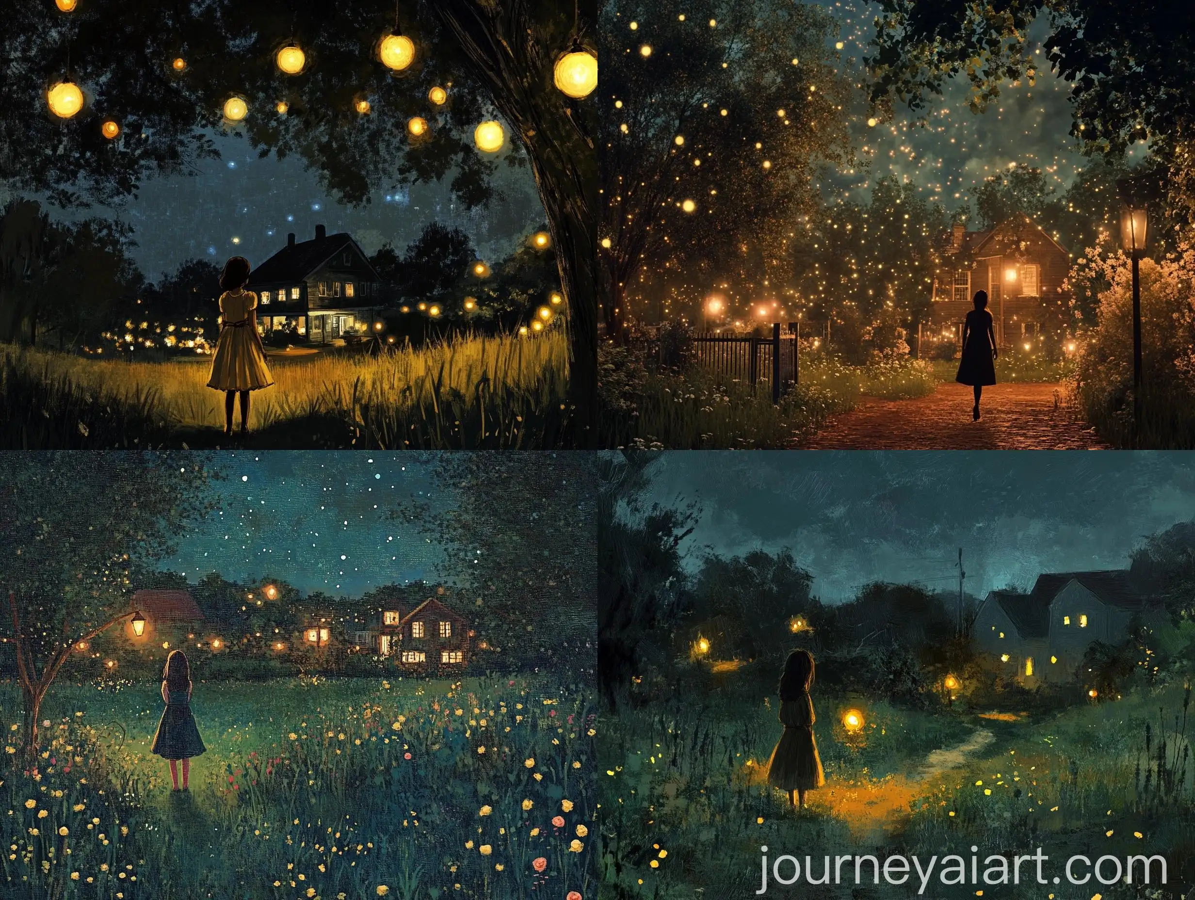 Small-Town-Girls-Enjoying-Summer-Nights-on-the-Village-Green