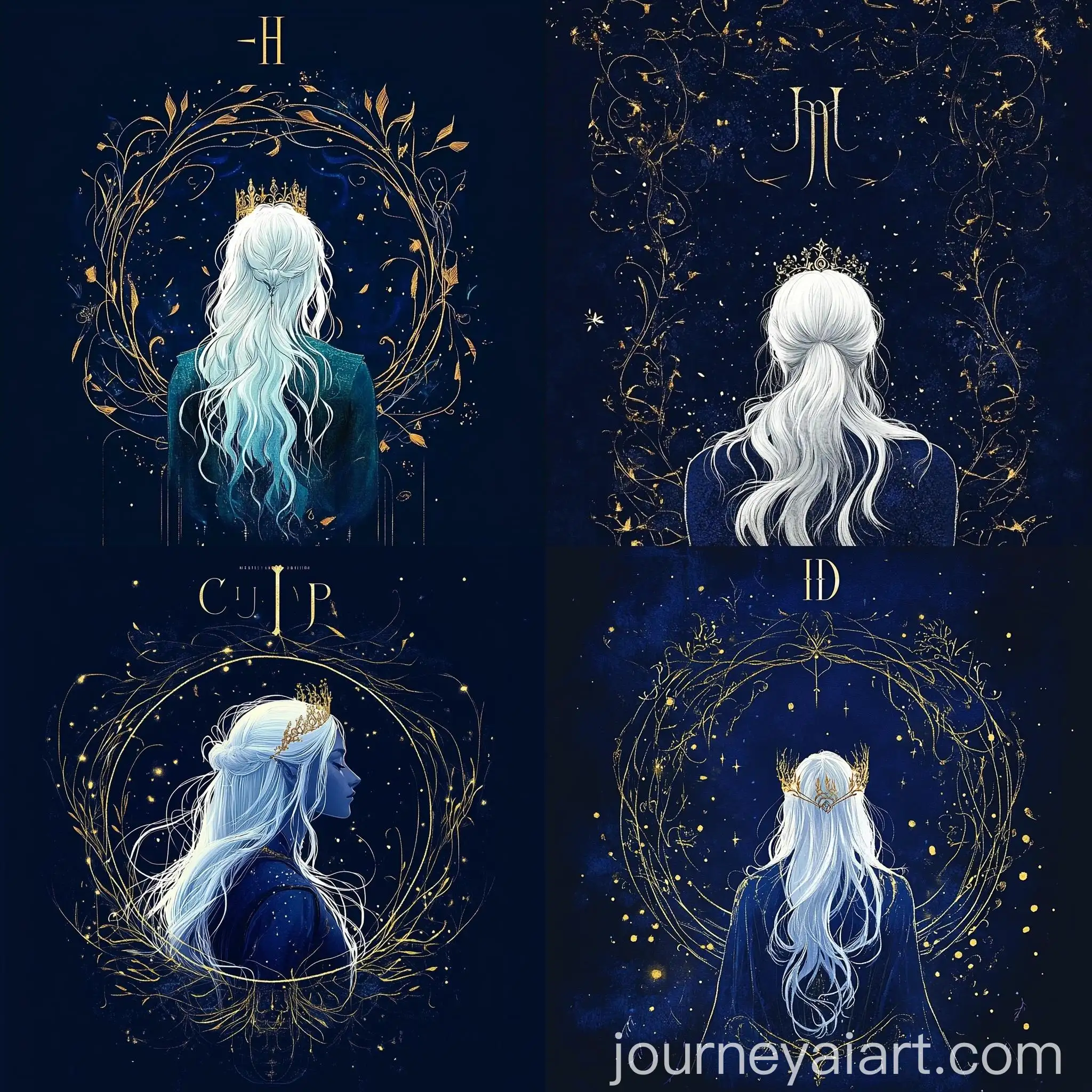 Fantasy-Book-Cover-Featuring-a-WhiteHaired-Queen-and-Golden-Threads