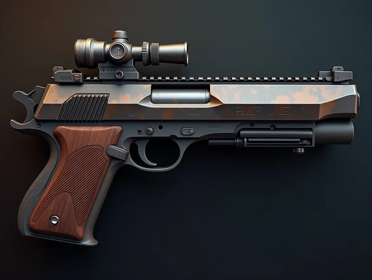 AI beautiful gun 4K resolution