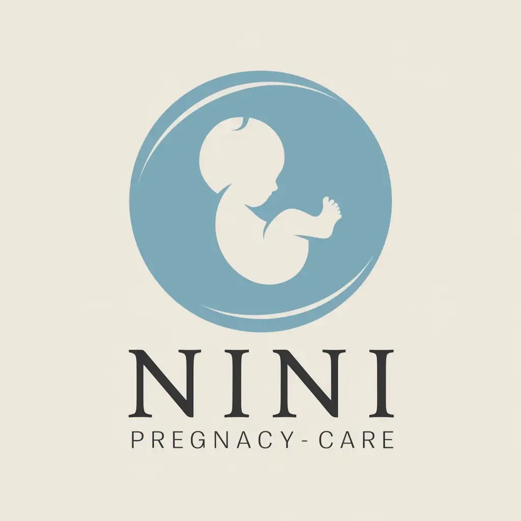 LOGO-Design-For-Nini-Simple-Light-Blue-Circle-with-Baby-Concept