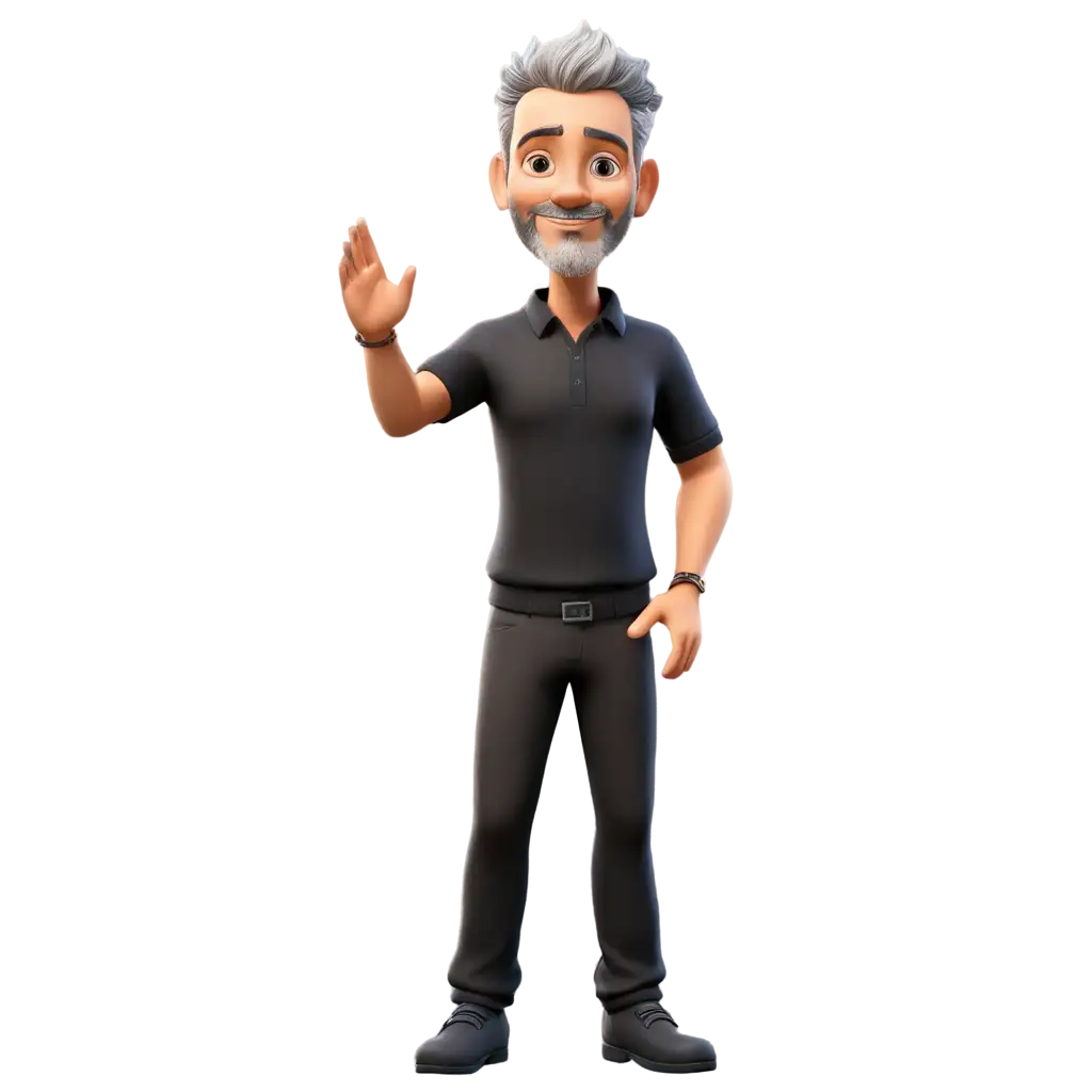 PNG-Image-of-a-Cute-50YearOld-Avatar-Man-with-Gray-Hair-and-Tribal-Tattoo