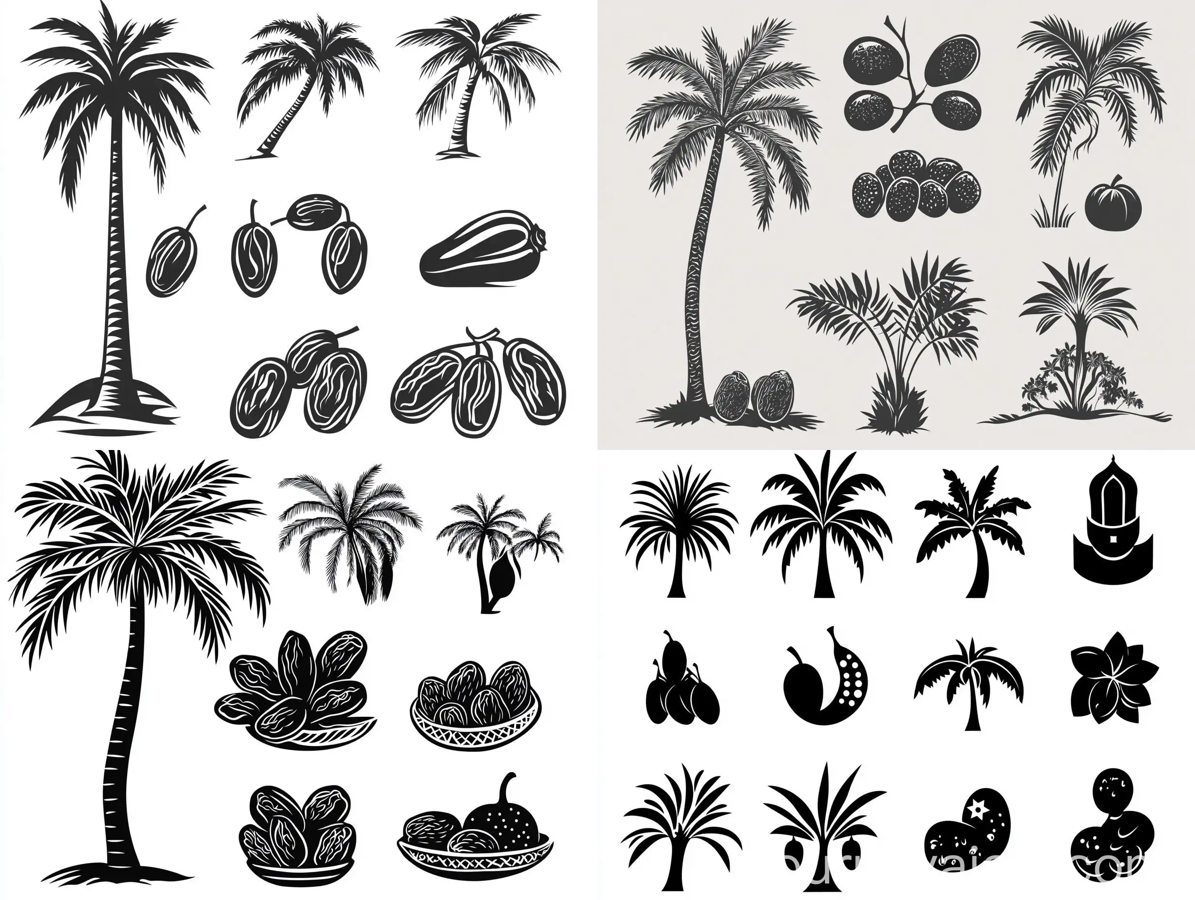 Islamic-Icon-with-Dates-Fruit-and-Palm-Tree-Simple-Vector-Design