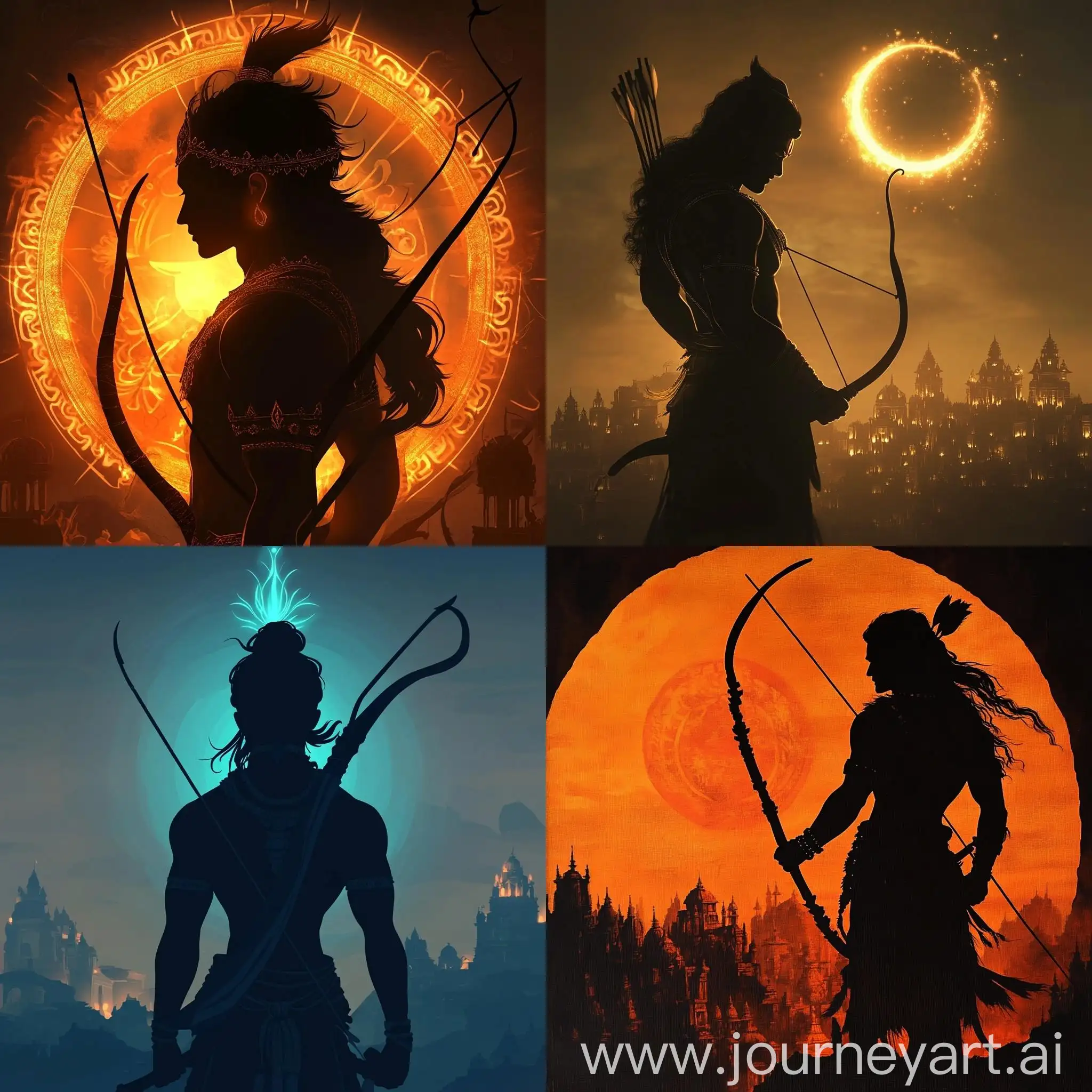 Silhouette-of-Lord-Rama-with-Divine-Glowing-Bow-and-Kingdom-Background