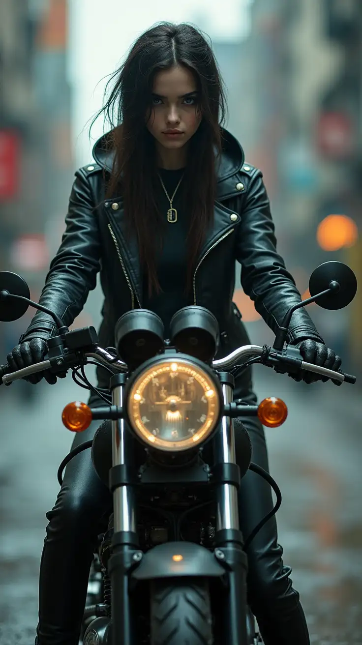 14YearOld-Slender-Cyberpunk-Girl-on-Motorbike-with-Intense-Look