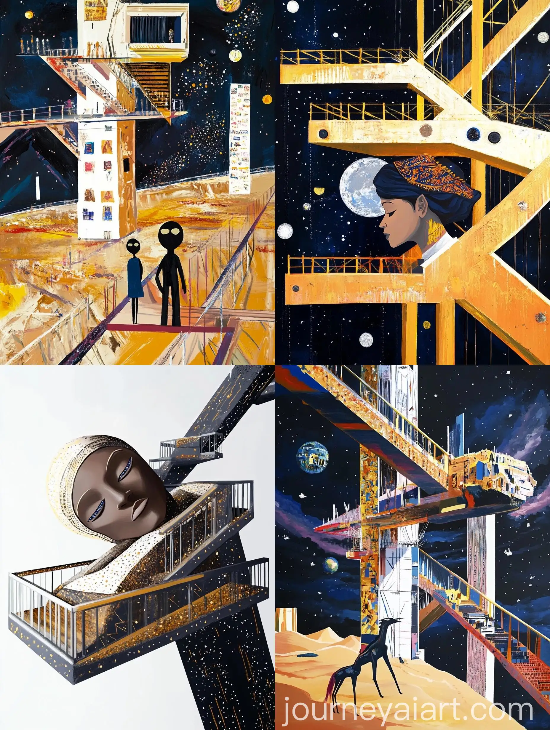 Desert-Landscape-at-Sunset-with-Camels-and-Nomads