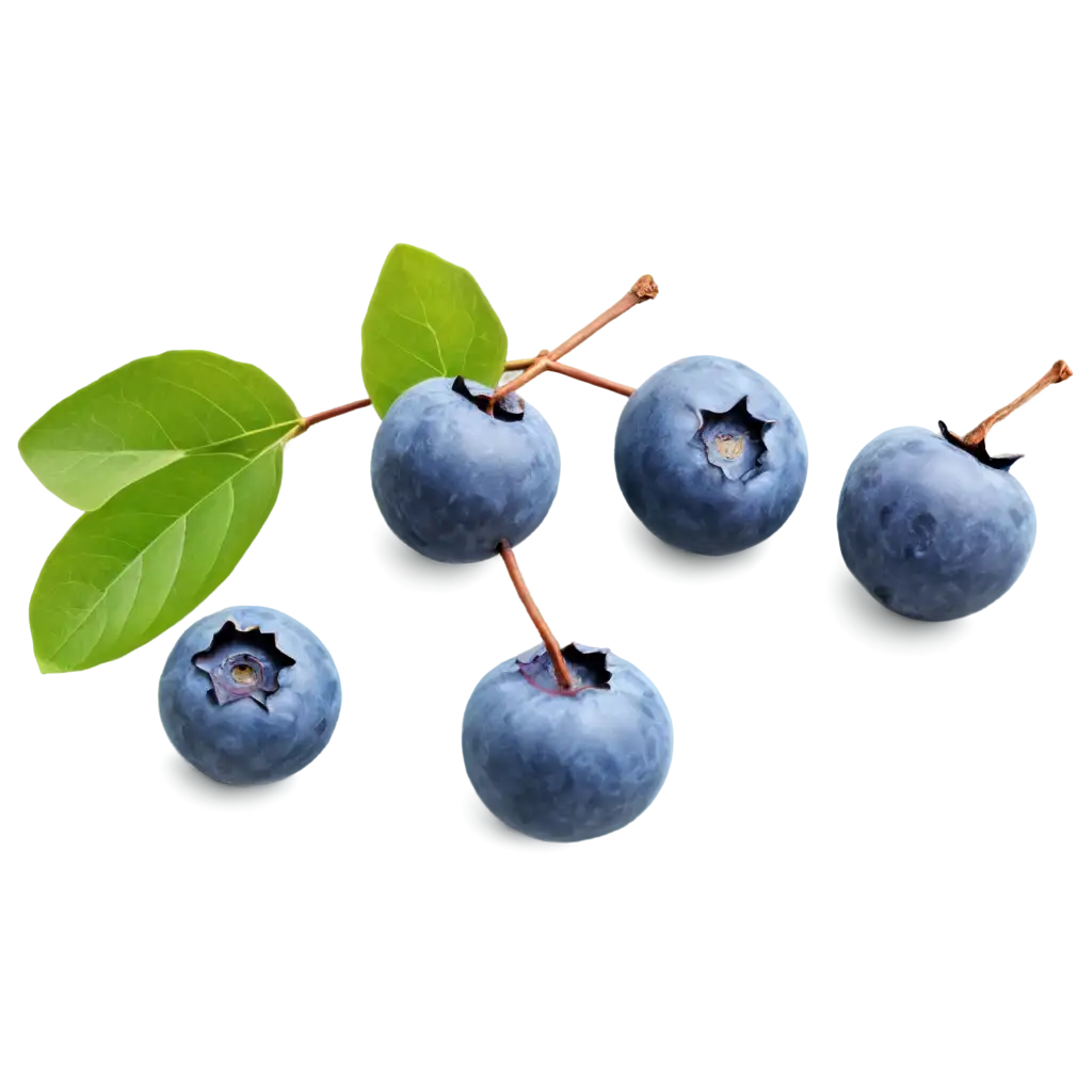 Three-Blueberries-Isolated-on-a-White-Background-PNG-HighQuality-Image-for-Digital-Projects