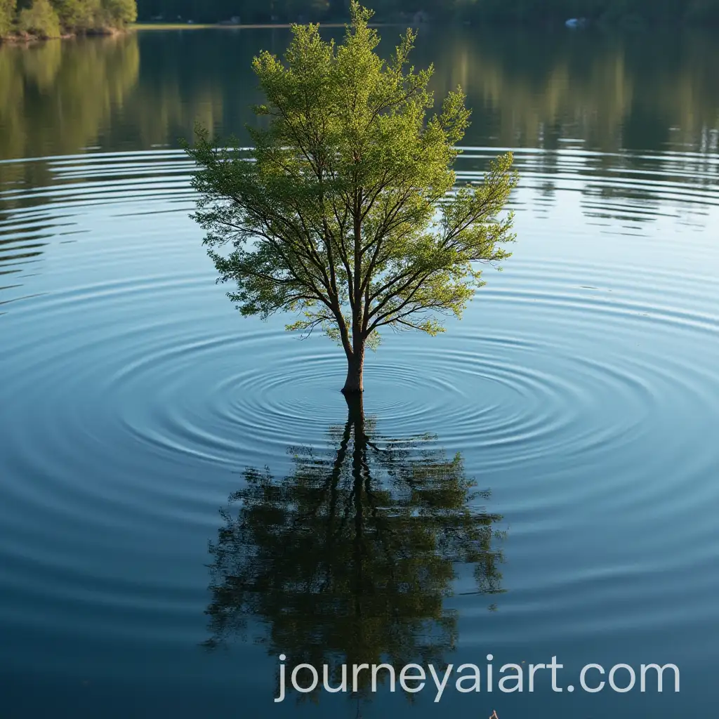 Tree-Reflection-in-Water-with-Gentle-Ripples