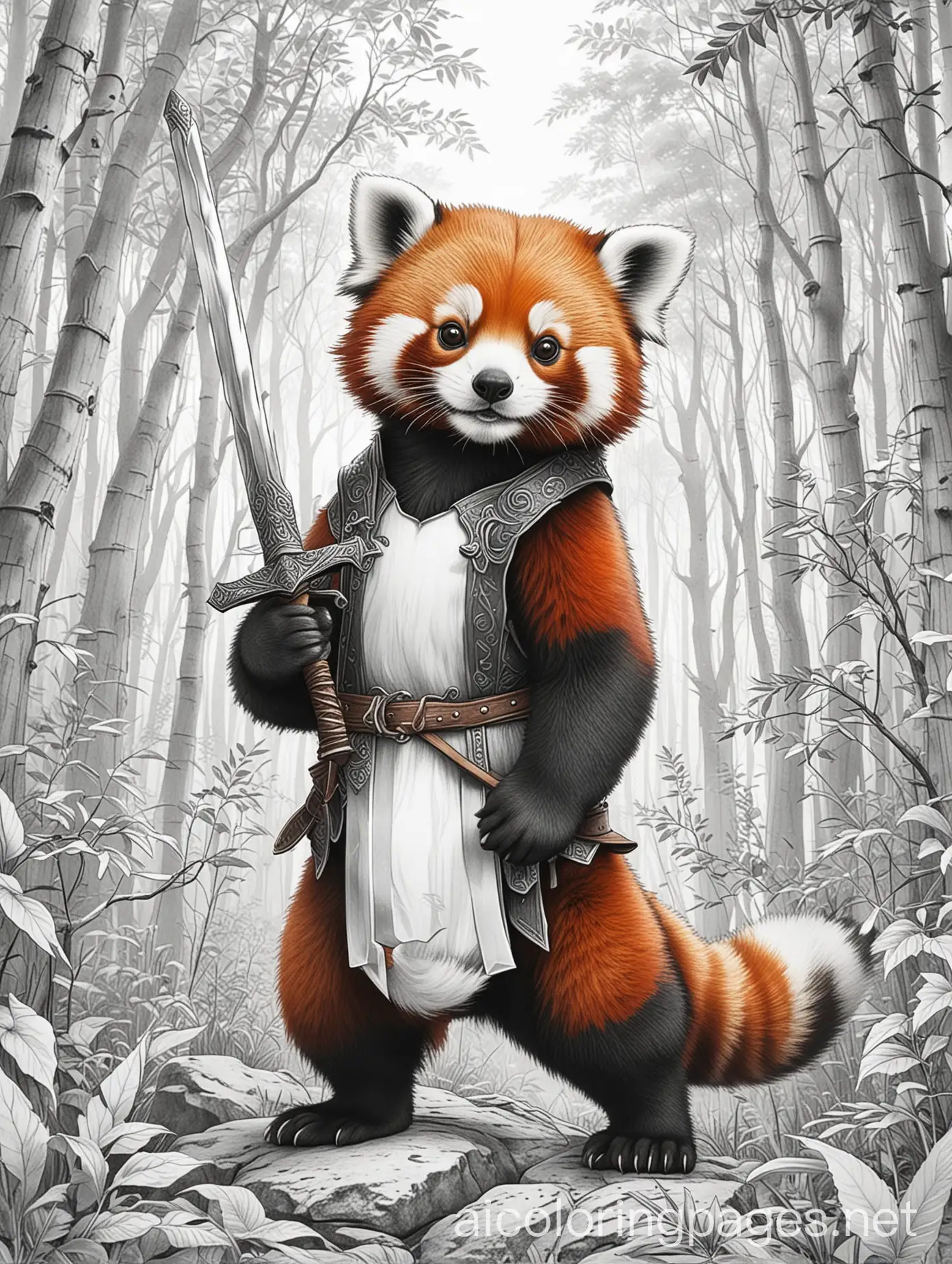 Fantasy-Red-Panda-Knight-in-a-Lush-Forest-Setting