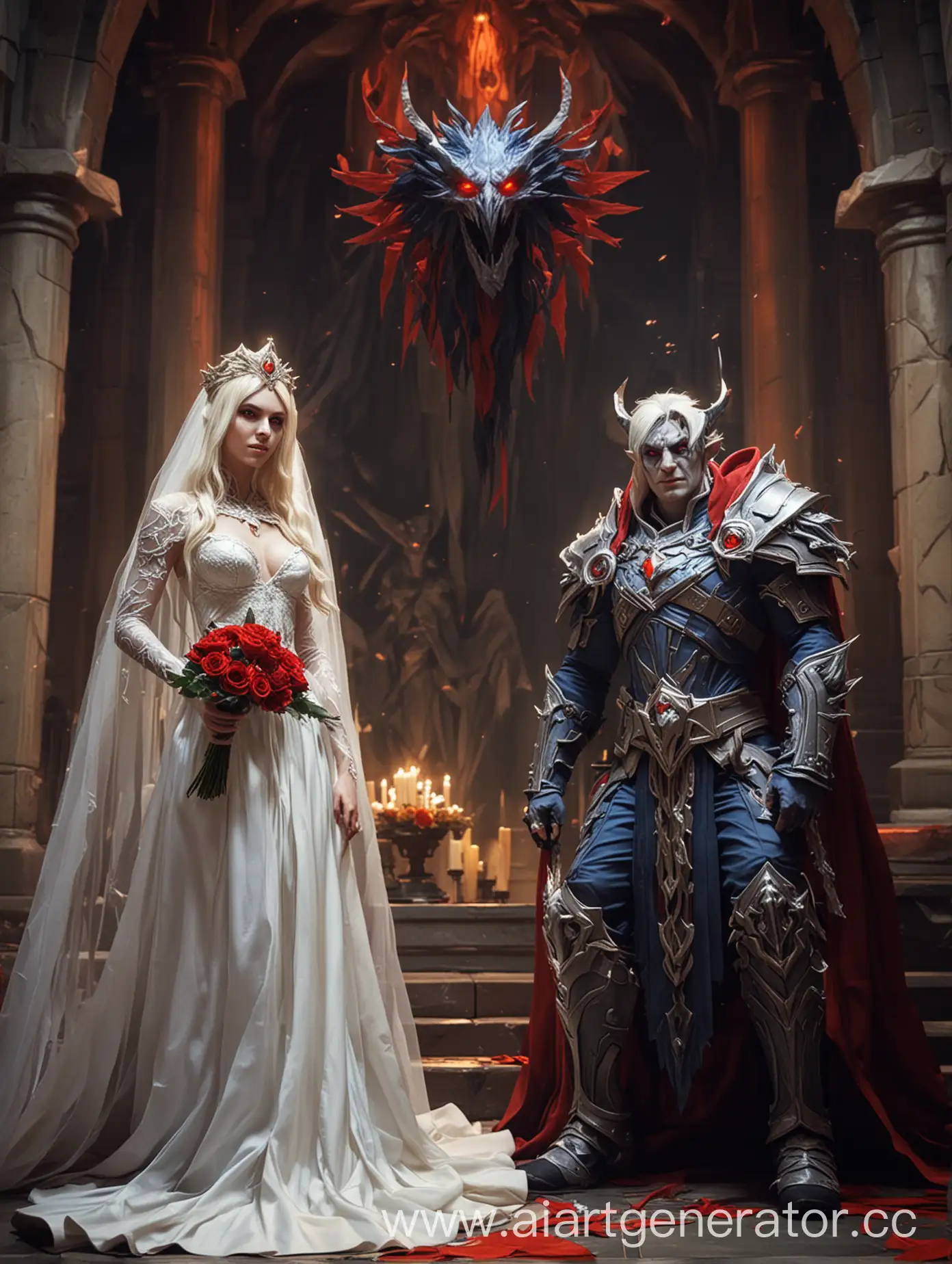 Dota-2-Wedding-in-Throne-Room-with-Vengeful-Spirit-and-Skywrath-Mage