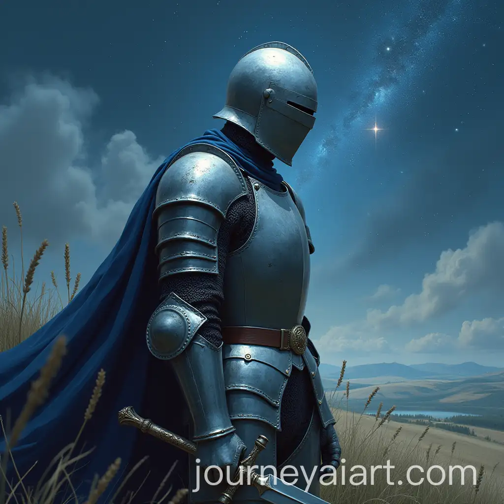 Defeated-Knight-in-Silver-Armor-Under-a-Starry-Sky