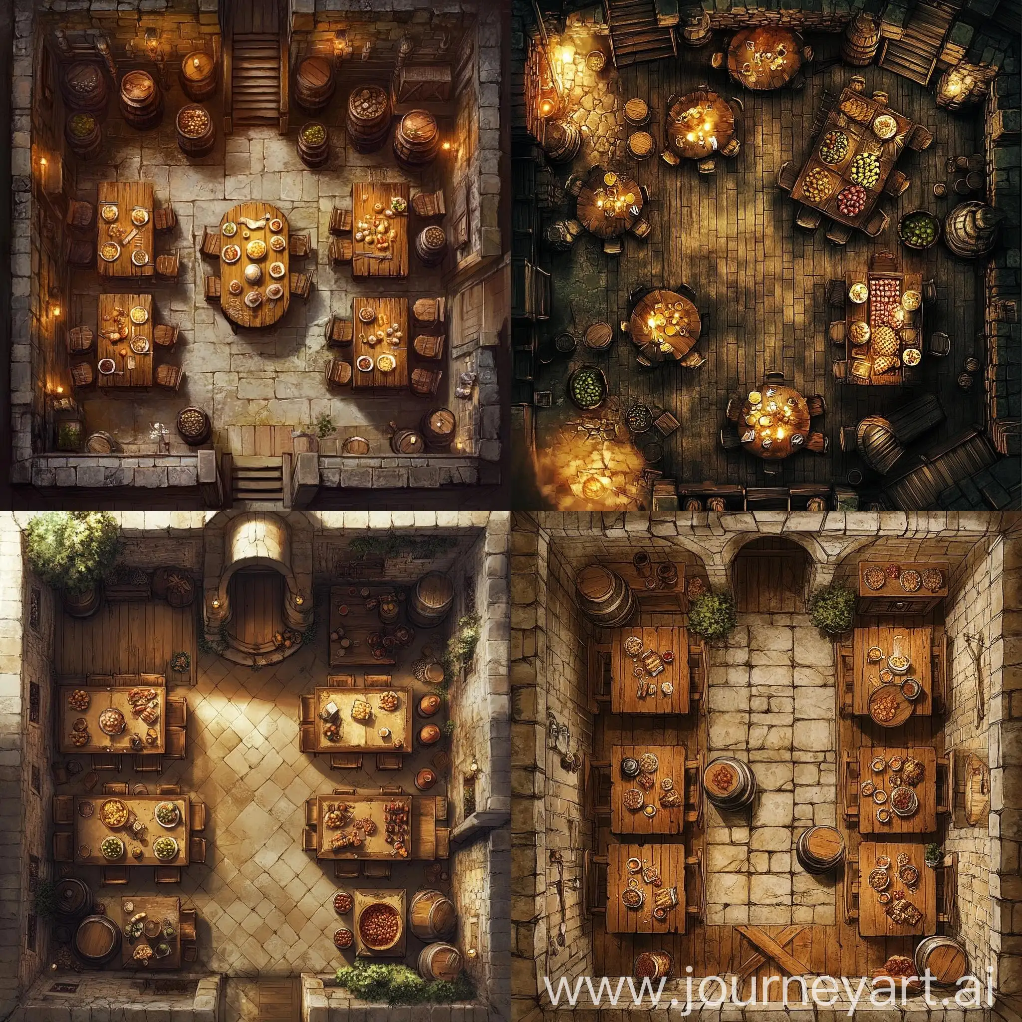 Dungeons-and-Dragons-Dining-Room-Map-with-Tables-and-Barrels-of-Food