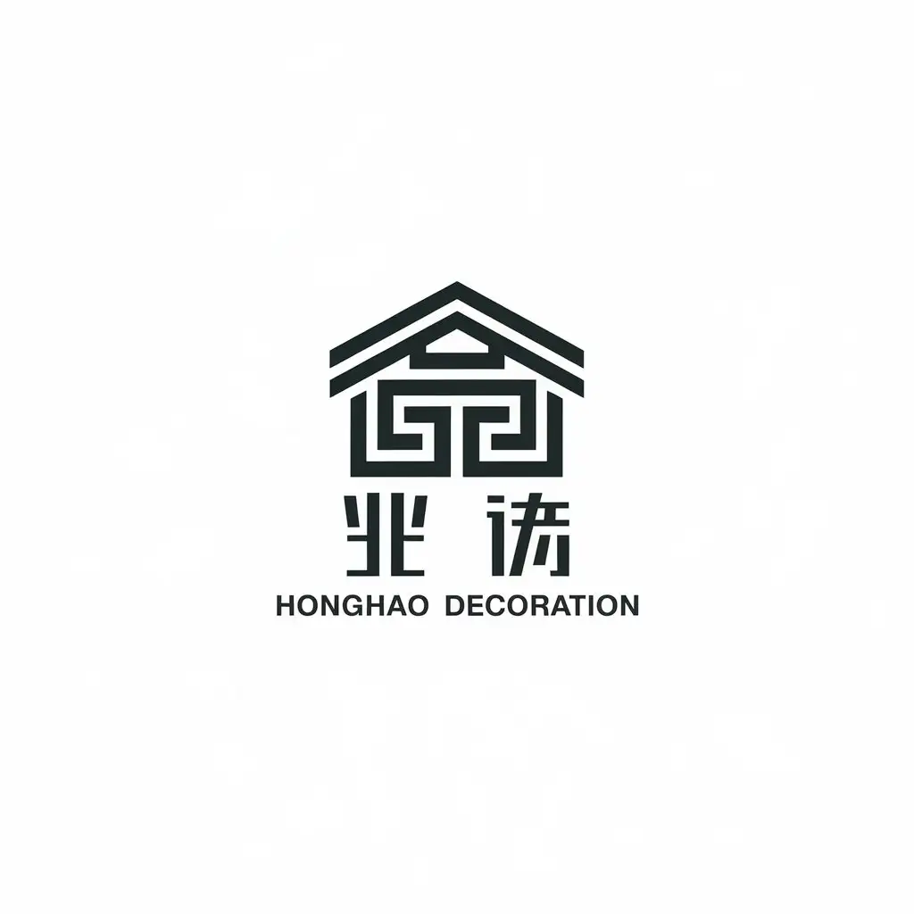 a vector logo design,with the text "Honghao decoration", main symbol:decoration,Moderate,be used in Construction industry,clear background