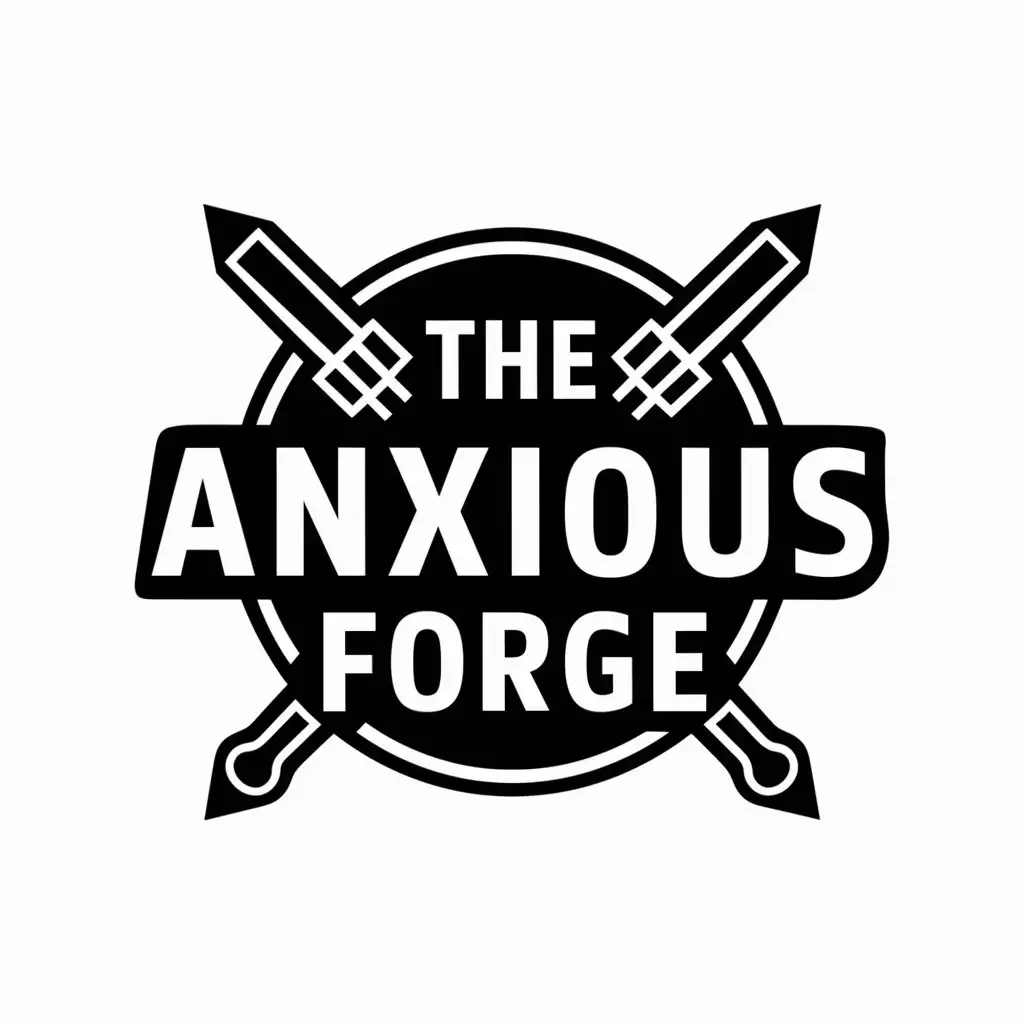 LOGO Design for The Anxious Forge Neon Weapons in Entertainment Industry