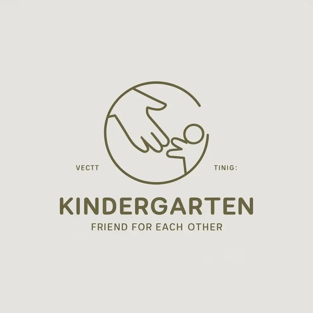 a vector logo design,with the text "kindergarten 'friend for each other'", main symbol:mom's hand to child,Minimalistic,be used in Education industry,clear background