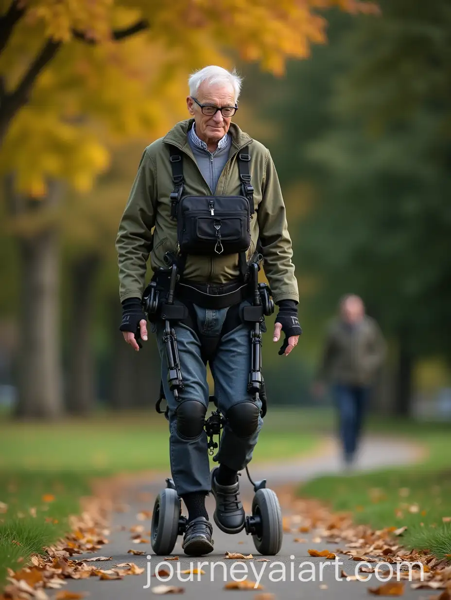 Older-Adult-Walking-with-Futuristic-Smart-Rollator-in-Park
