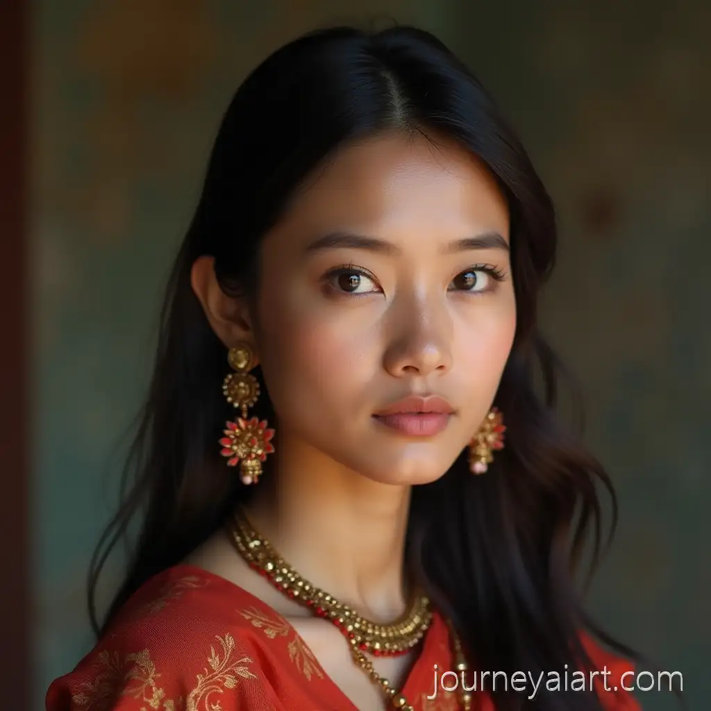 Stunningly-Beautiful-Burmese-Young-Woman-in-Natural-Light-Portrait