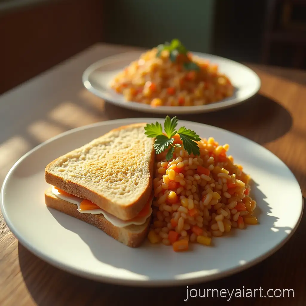 Contrast-Between-a-Plain-Sandwich-and-Vibrant-Arroz-con-Gandules-in-SplitReality-Photography