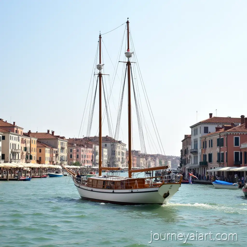 SSailing-boat-in-Veniceailing-Boat-Gliding-Through-Venice-Canal-with-Historic-Architecture