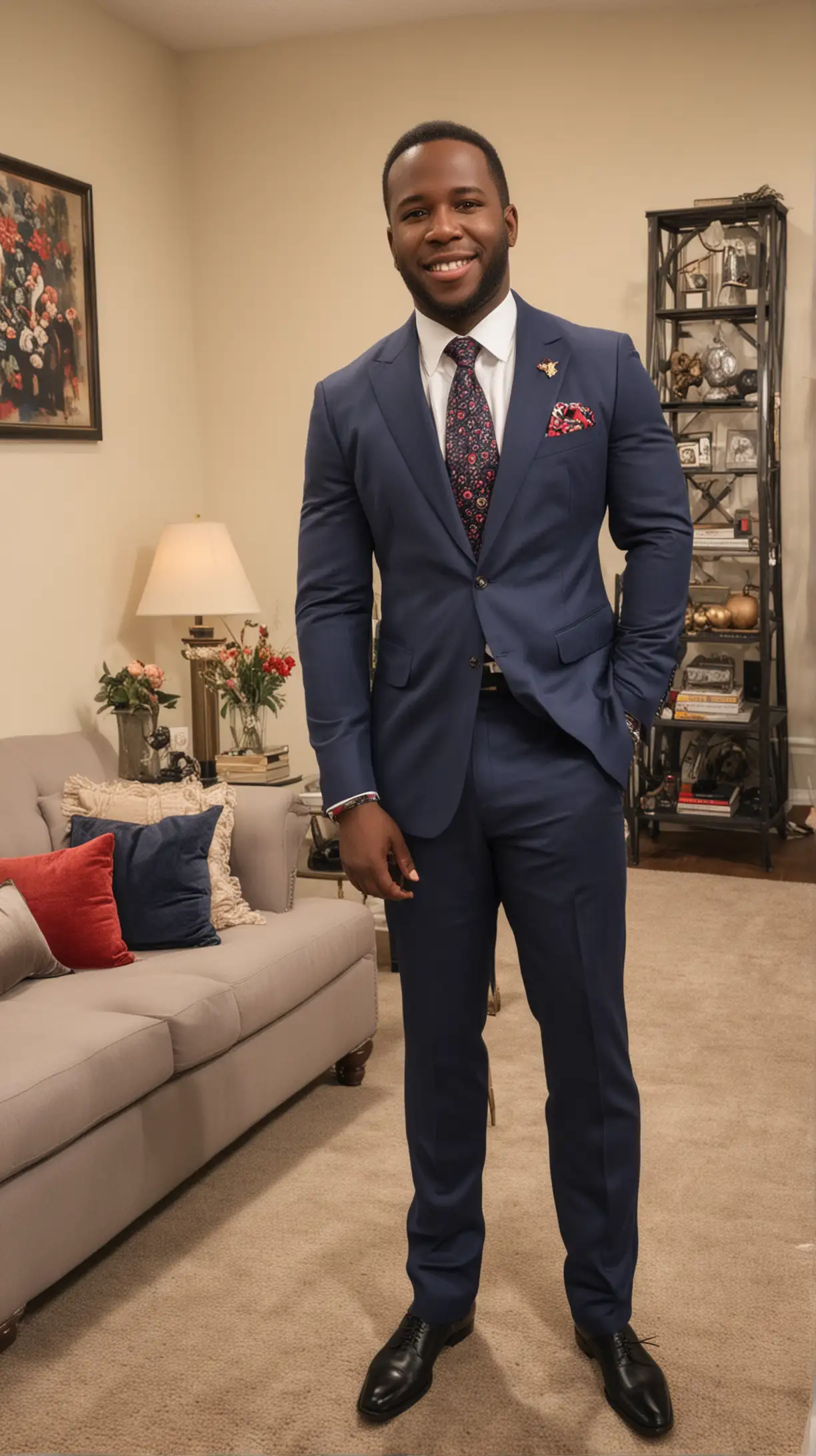 Botham Jean in a Stylish Apartment with Elegant Attire