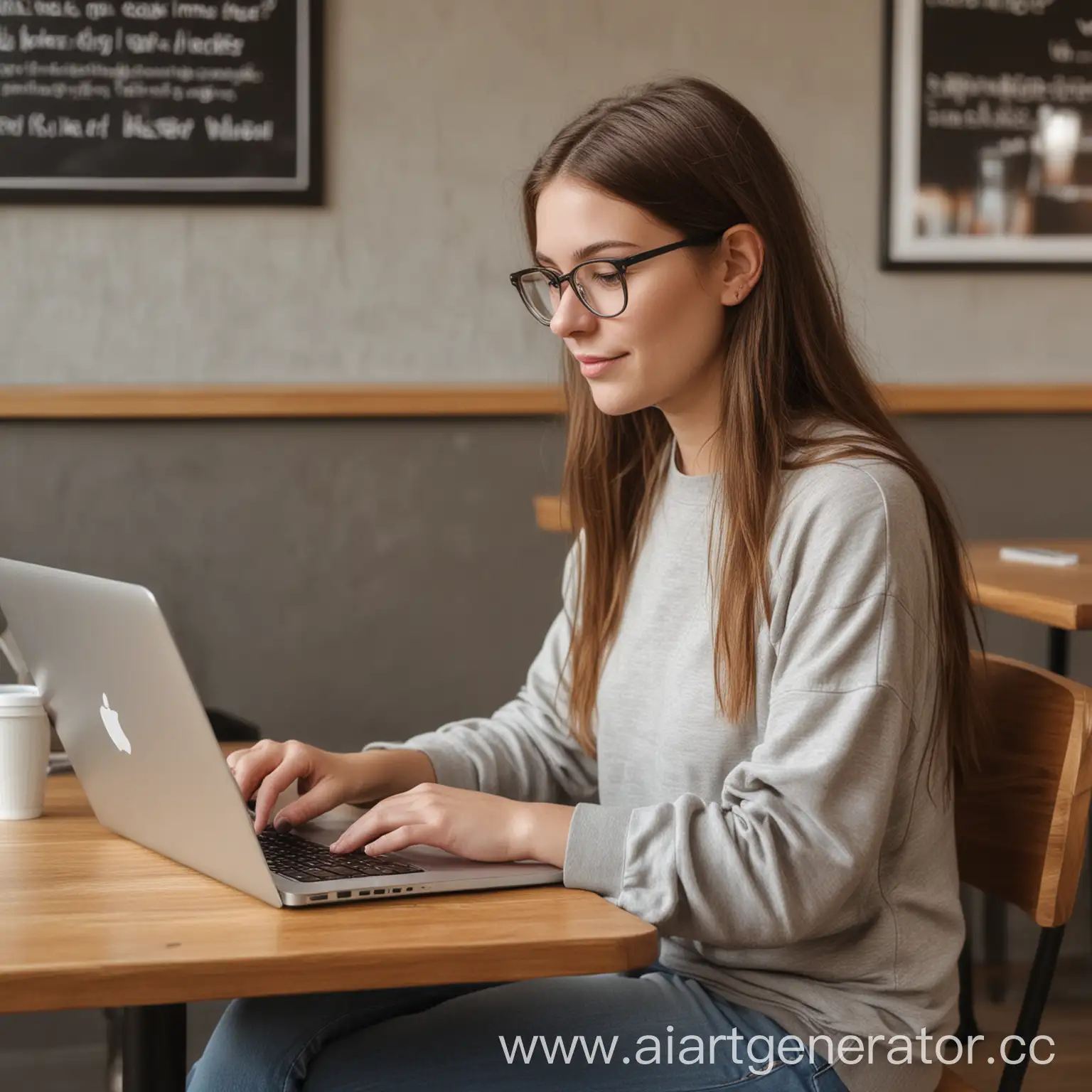 Girl-Designing-Website-on-Laptop-in-Coffee-Shop