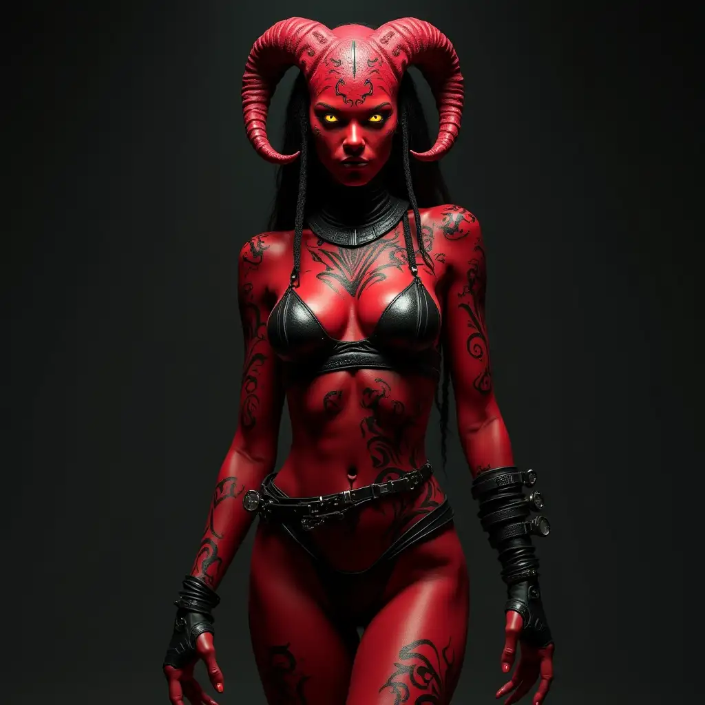 Fierce-RedSkinned-Alien-Warrior-Woman-with-Tribal-Tattoos-and-SciFi-Armor