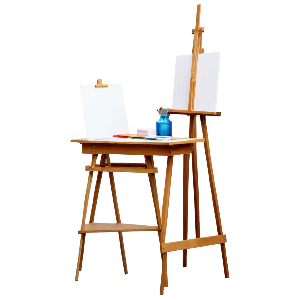 PNG-Image-OptimizationStylized-Artists-Studio-Illustration-PNG-with-Muted-Blues-Pinks-and-Reds