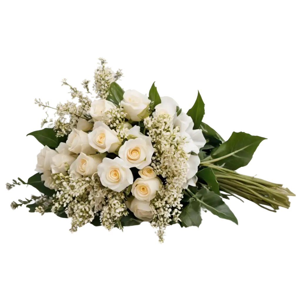 Elegant-Standing-Bouquet-of-Flowers-PNG-Soft-White-Roses-Daisies-and-Green-Accents-for-Commercial-Use