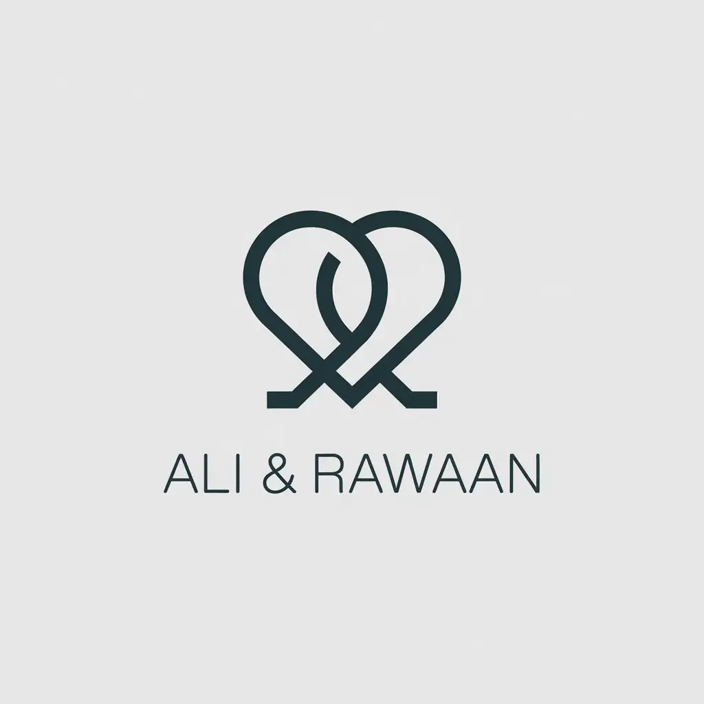 LOGO Design for Ali Rawan Minimalistic Love Symbol with Clear Background