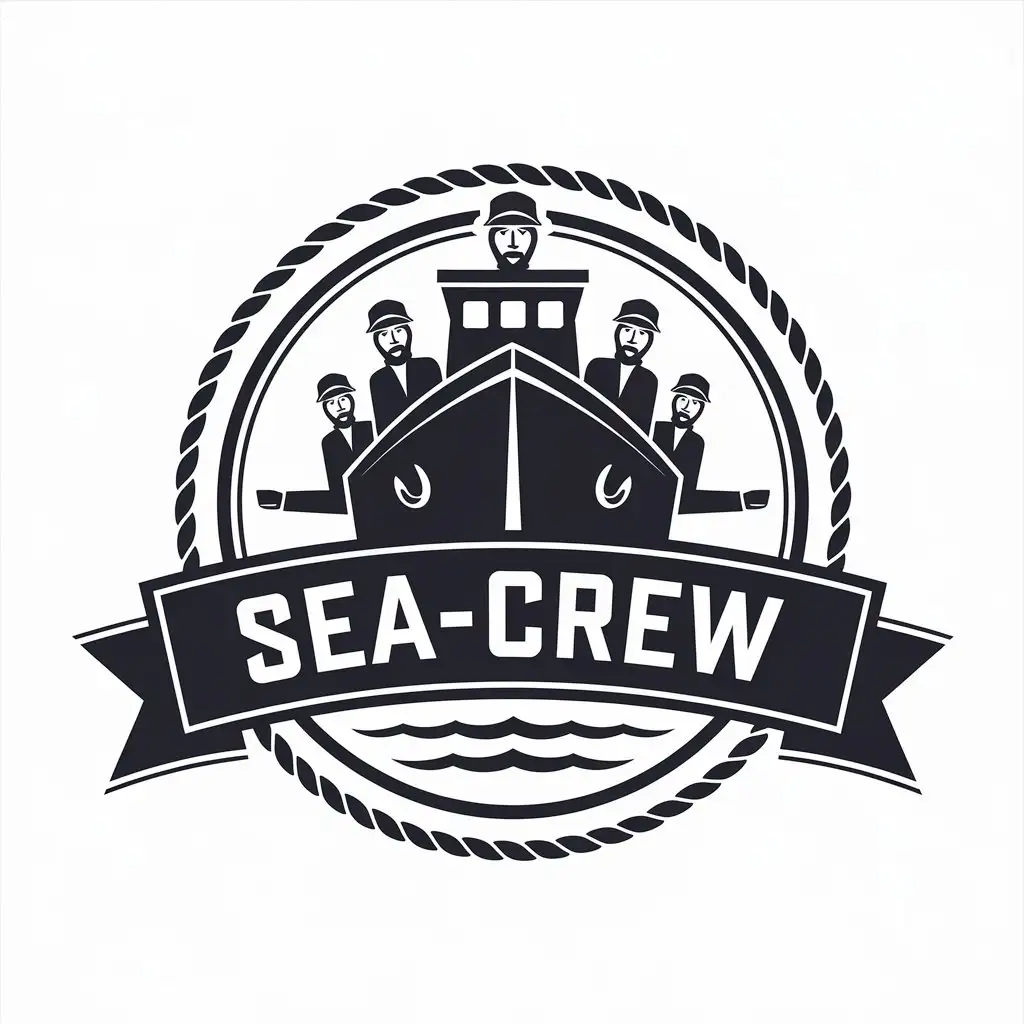 LOGO Design for SeaCrew Vessel and Men Theme with a Clear Background