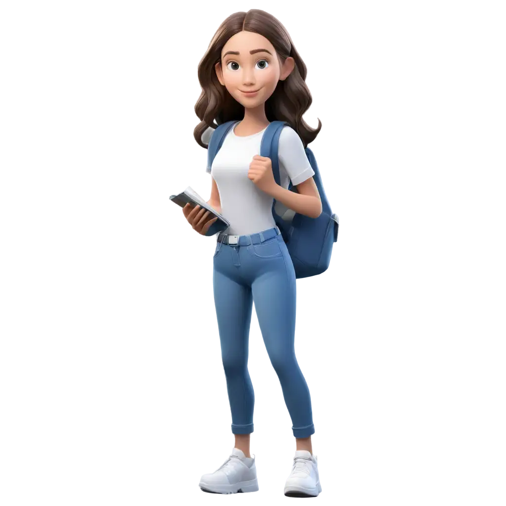 3D-Student-Girl-PNG-Image-Stylish-Denim-and-Backpack-Design-for-Creative-Projects