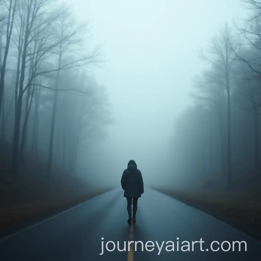 Lonely-Traveler-Walking-on-Foggy-Road