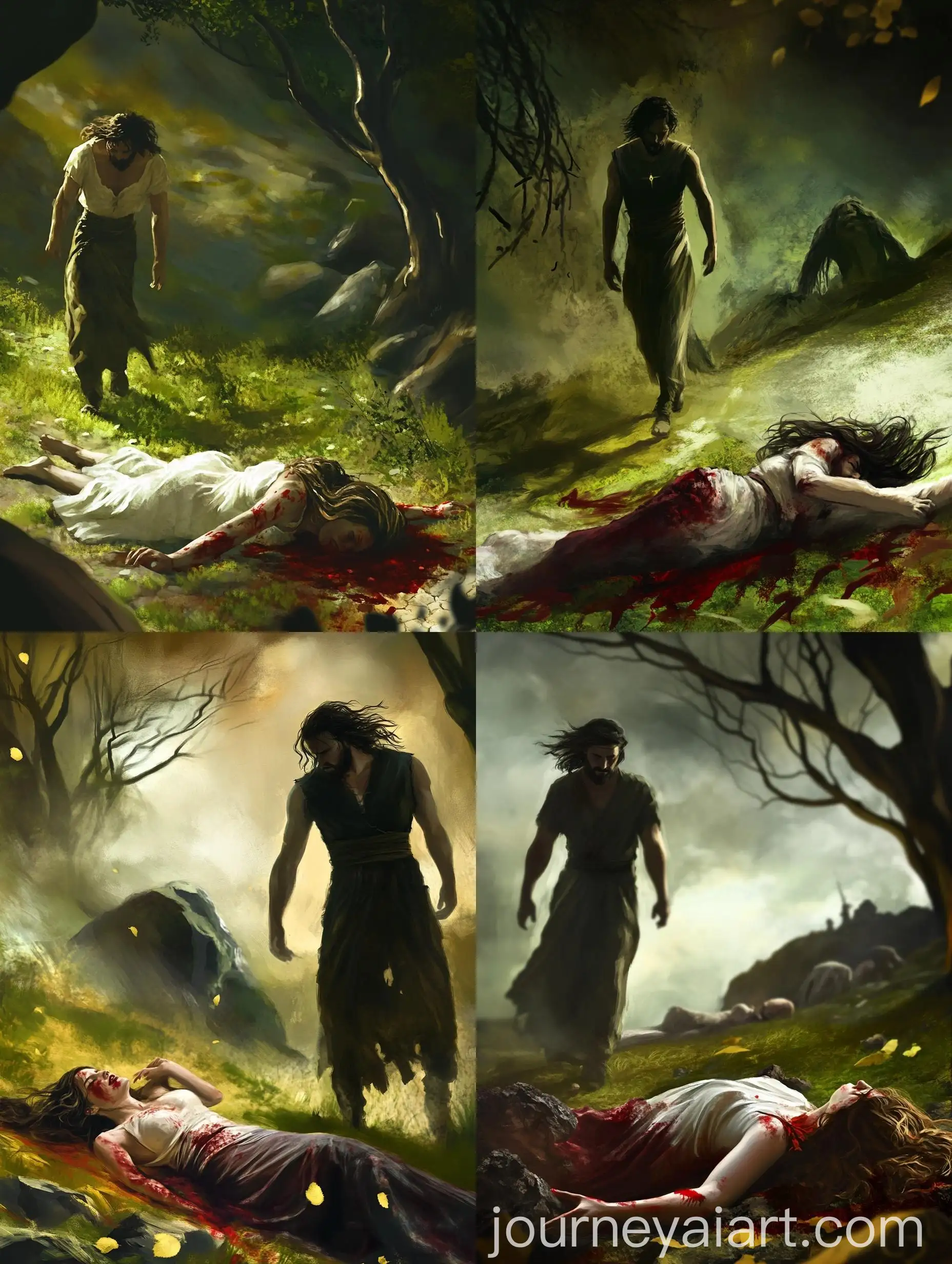 Biblical-Cain-Walking-Away-from-a-Bleeding-Woman-Painterly-Digital-Illustration