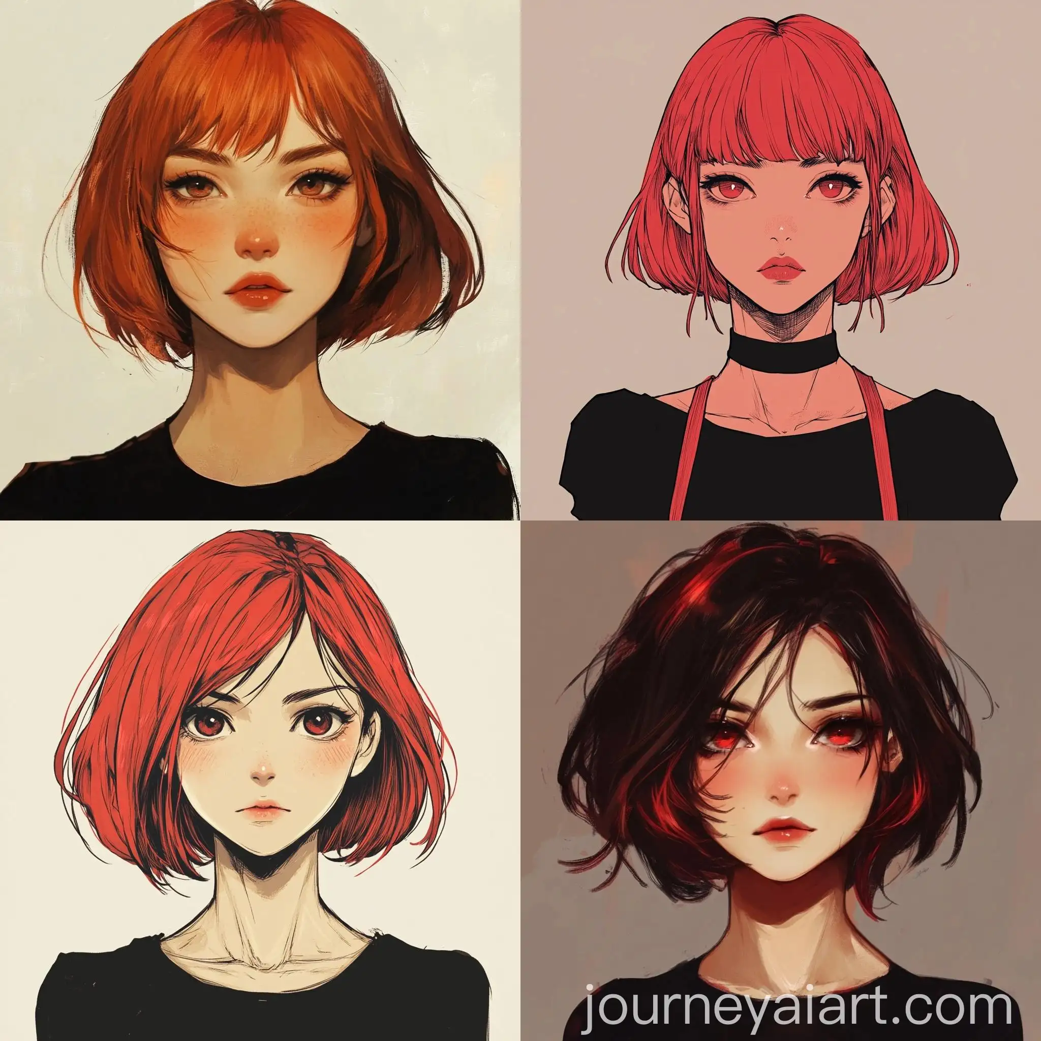 Manga-Styled-Girl-with-Short-Hair-and-Red-Skin