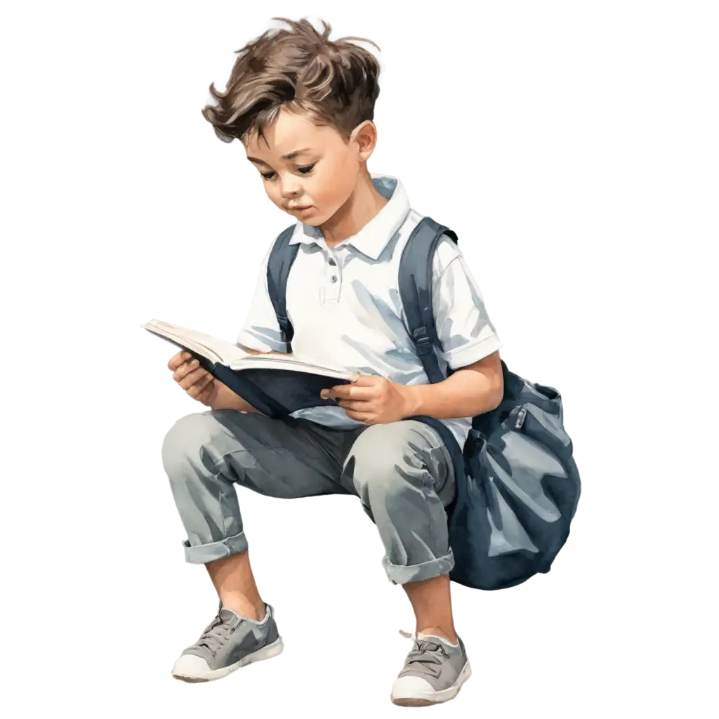 boy sketch reading