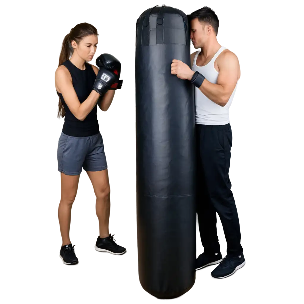 PNG-Image-of-Gym-Training-with-Boxing-Punching-Bag-for-Fitness-Enthusiasts