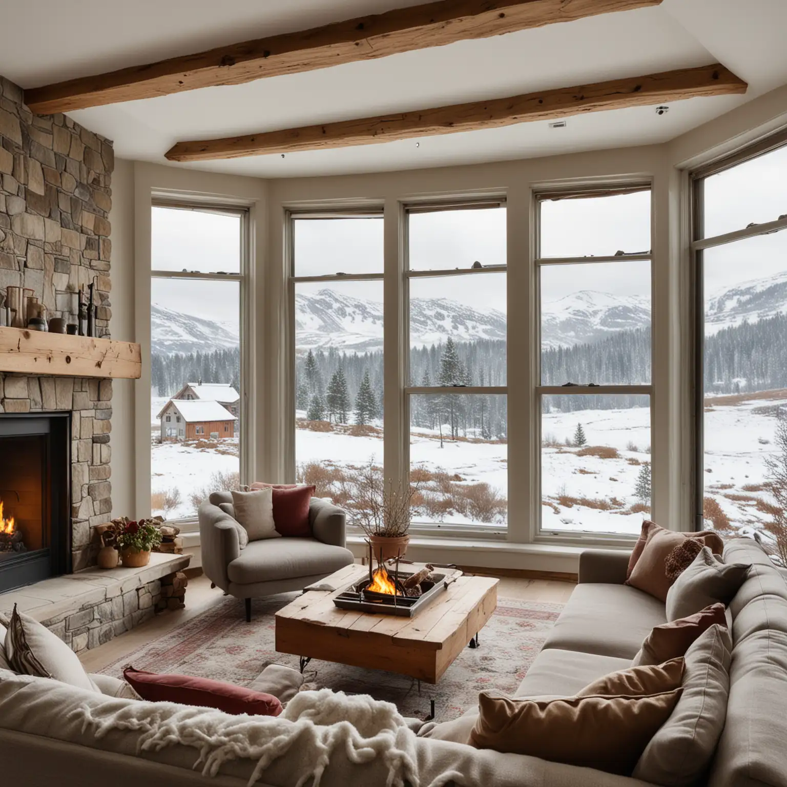 Cozy-Living-Room-Fireplace-and-Snowy-View