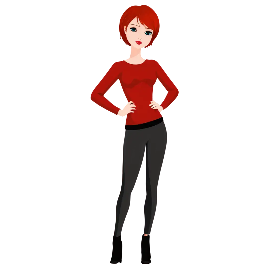 Girl has short red hair vector