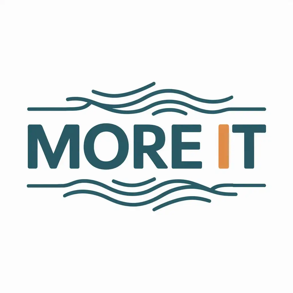 a vector logo design,with the text "MORE IT", main symbol:Sea, lt,Moderate,clear background