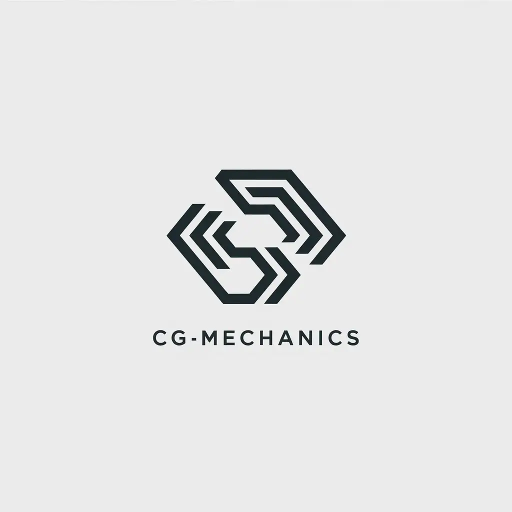 LOGO Design for CGMechanics Minimalist TwoTone Abstract Geometric Shapes