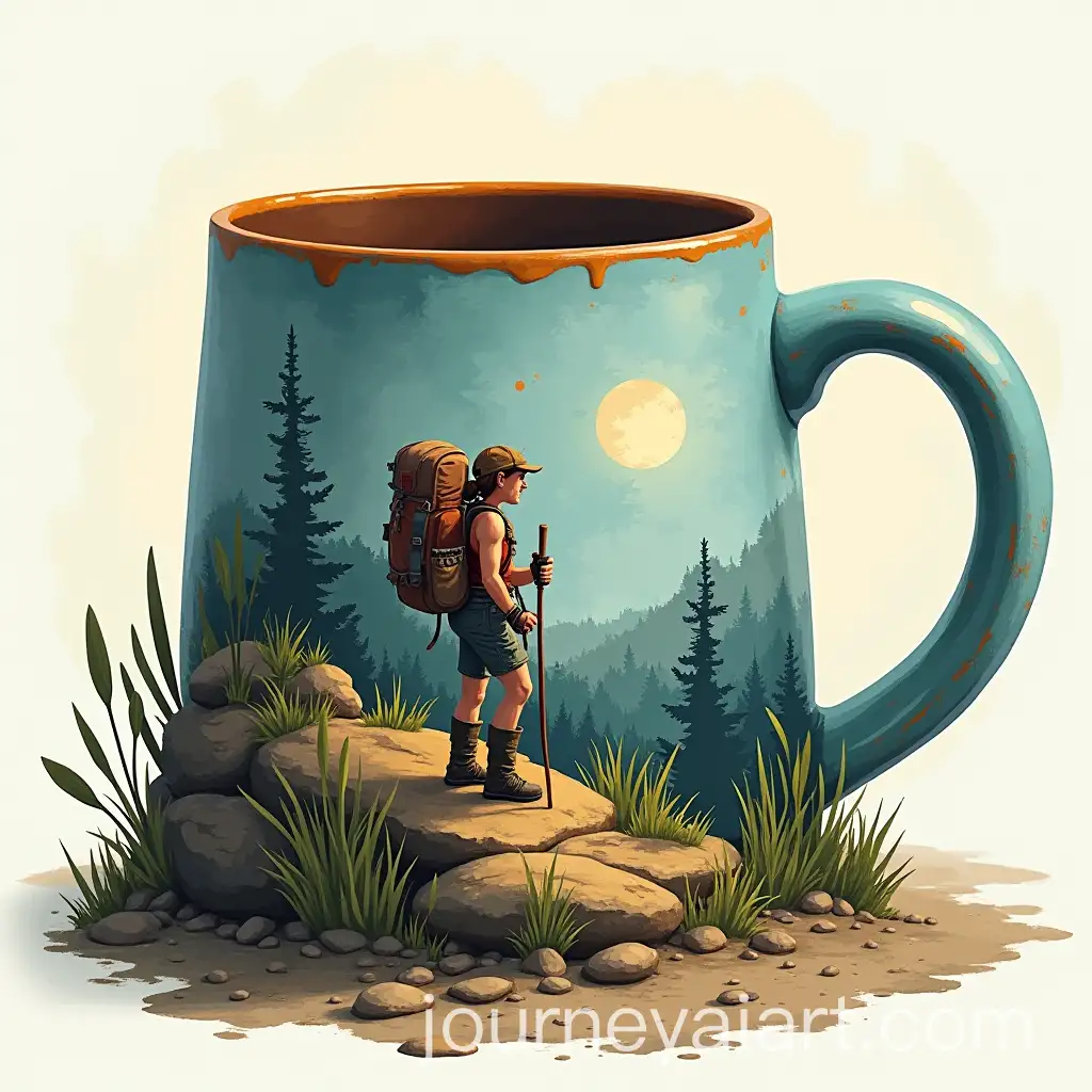 Hiking-Adventure-with-Mountain-Scenery-and-Hot-Beverage