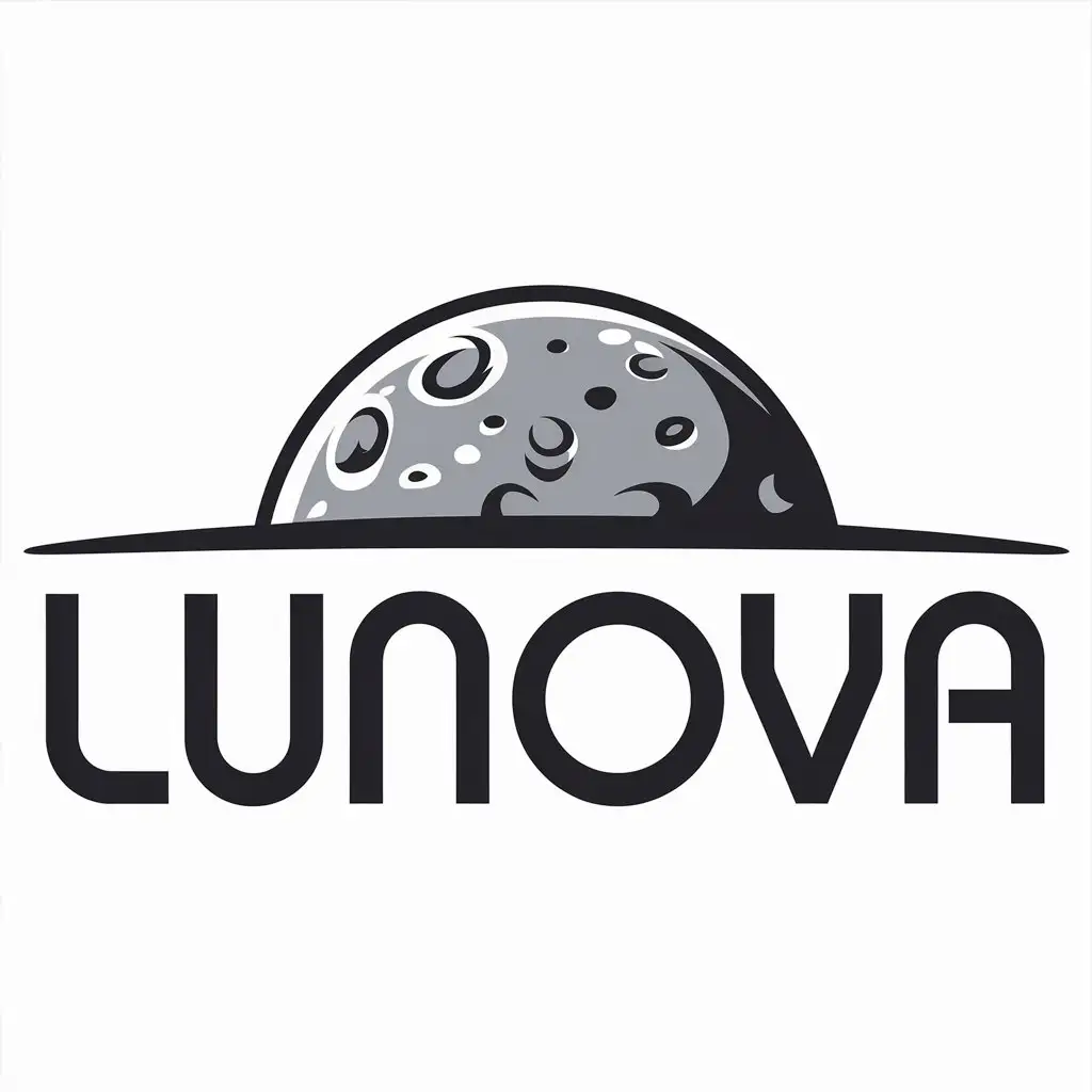 LOGO Design for Lunova Moon Symbol with Clean Moderate Style and Clear Background